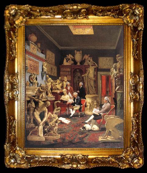 framed  ZOFFANY  Johann Charles Towneley in his Sculpture Gallery, ta009-2